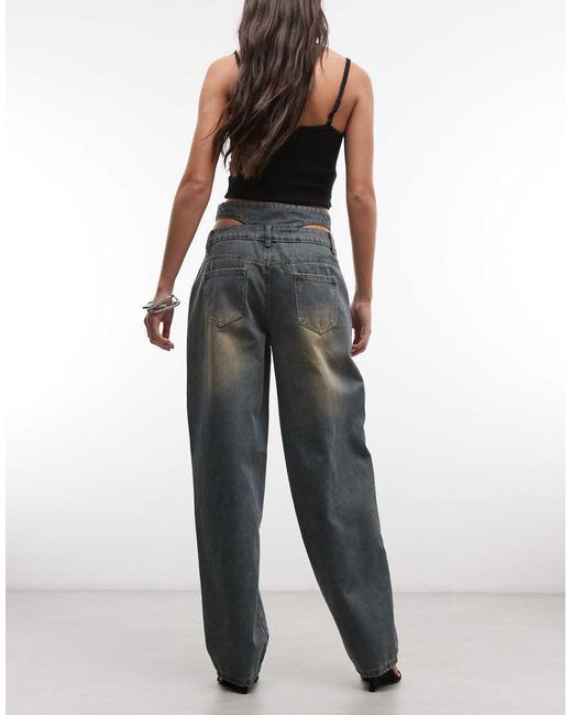 Liquor N Poker Multicolor Straight Cut Out Waist Jeans
