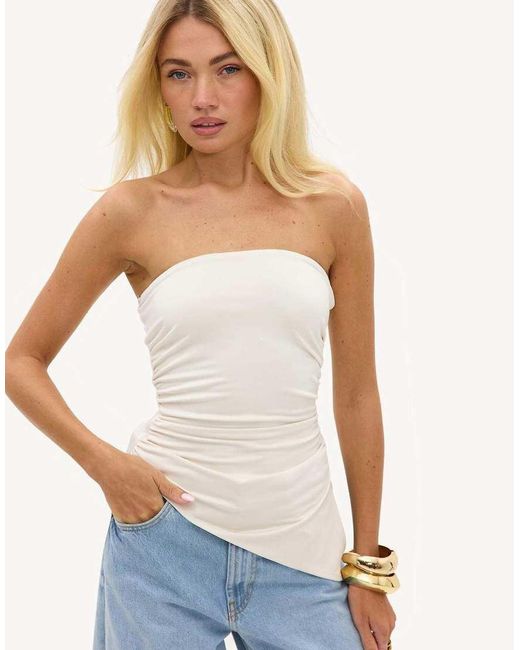 Loavies White Lit With Love Strapless Top