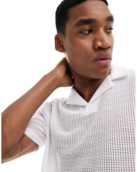 ASOS White Cropped Relaxed Polo for men