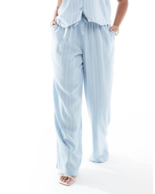 Pieces Plus Blue Pieces Curve Wide Leg Trousers Co-ord