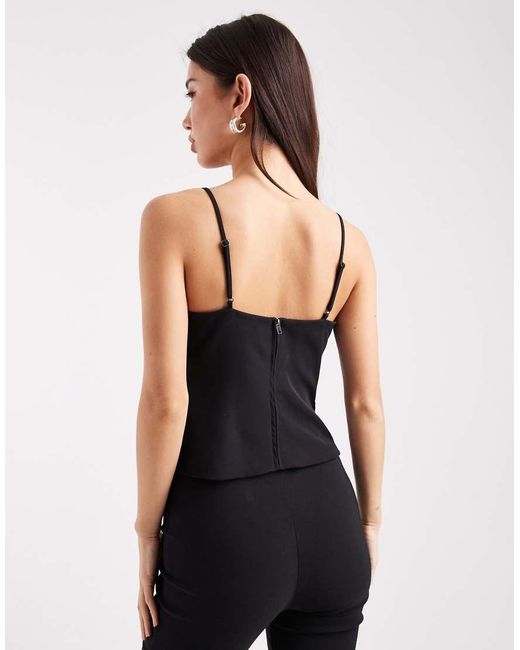 ONLY Black Sequin Bow Cropped Cami Top