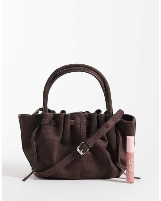 Gina Tricot Brown Mini Ruched Crossbody Bag