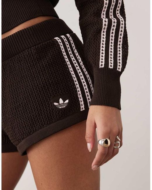 Adidas Originals Natural Knitted Crochet Shorts