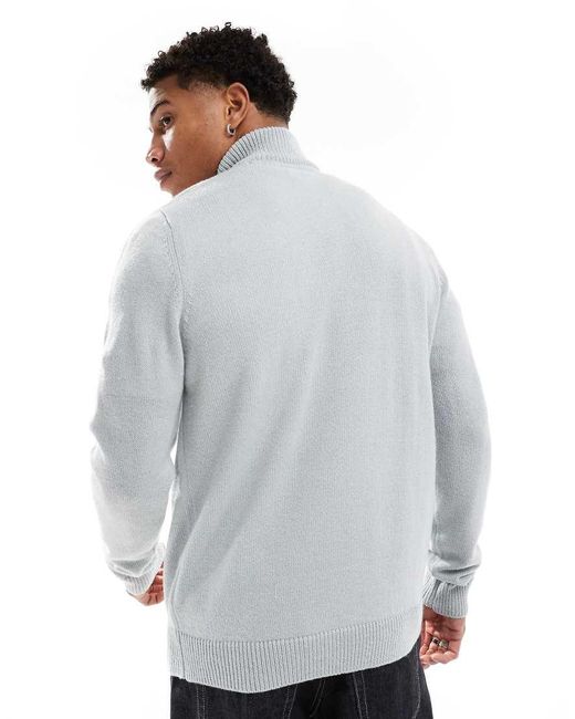 Brave Soul Gray Half Zip Jumper for men