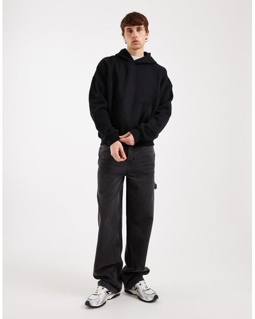 Hollister Black Baggy Cinch Hoodie for men