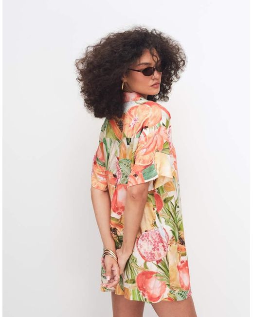 bowling shirt dress ASOS Design - Bowling Shirt Dress - Women - Viscose - 0 US