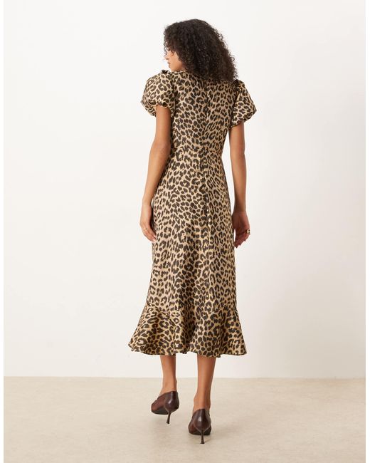 Sister Jane Natural Scoop Neck Jacquard Midi Dress