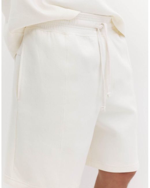 Bermuda molletonné en maille interlock - cassé Pull&Bear pour homme en coloris White