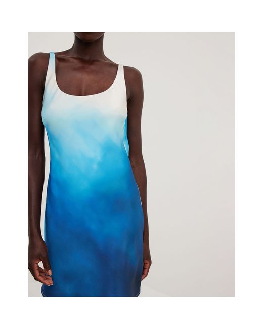 Robe courte à dos ouvert avec effet dégradé aquarelle NA-KD en coloris Blue