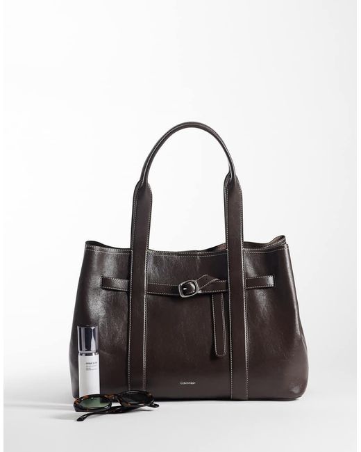 Calvin Klein Black Buckle Tote