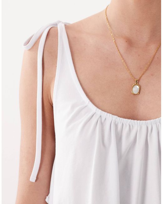 ASOS White Scoop Neck Mini Dress With Tie Shoulder Detail