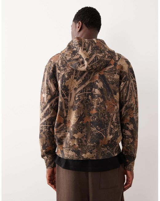 Ypb - sweat à capuche zippé avec imprimé camouflage - vert Abercrombie & Fitch pour homme en coloris Brown