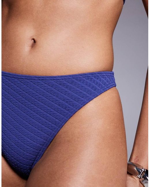 Wolf & Whistle Blue Textured Bikini Bottom