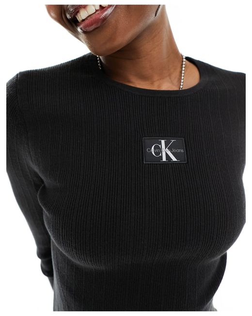 Jersey negro básico Calvin Klein de color Black
