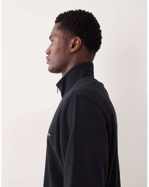 Abercrombie & Fitch Black Script Logo Premium Quarter Zip Sweatshirt for men
