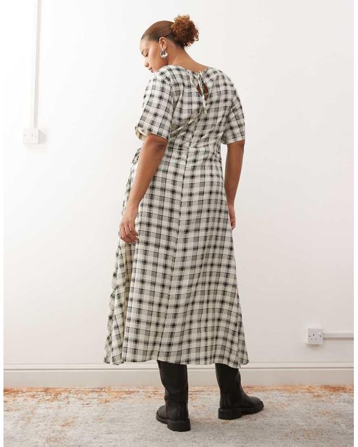 Collusion White Plus Multi Channel Detail Maxi Dress