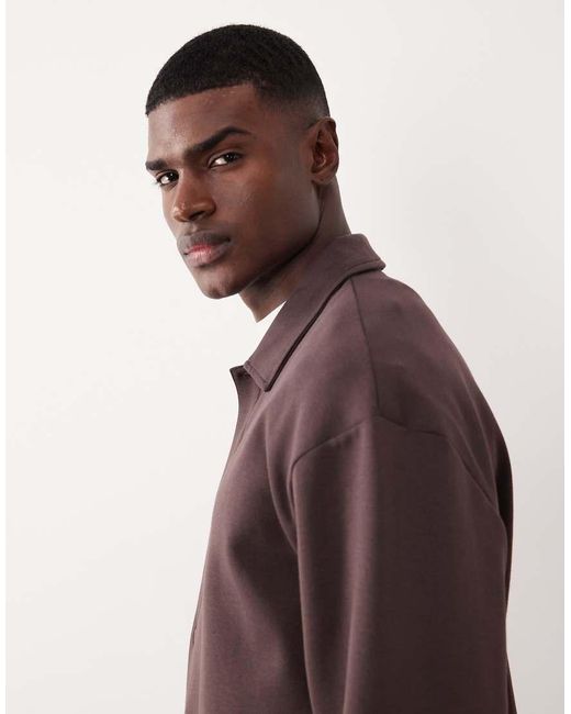 ASOS Purple Heavyweight Relaxed Jersey Jacket for men