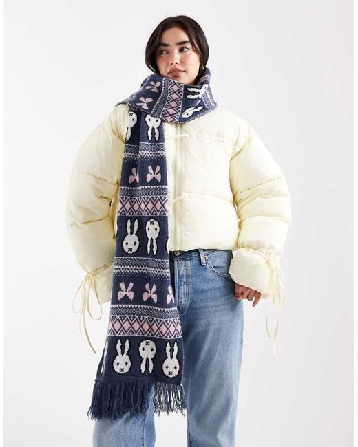 Daisy Street Blue X Miffy Graphic Scarf