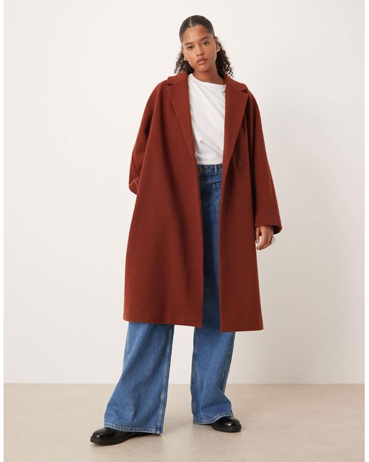 Asos design curve - pardessus à enfiler - rouille-pas ASOS en coloris Red