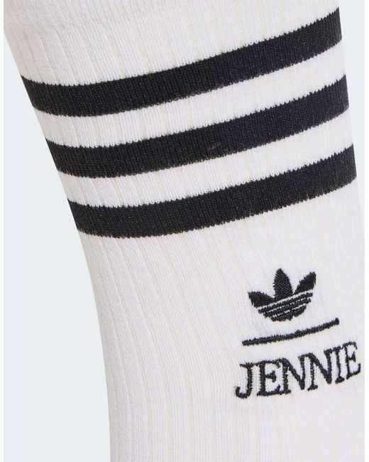 Adidas Originals White Adiluna Season 2 X Jennie Cut-Out Sock 1Pp