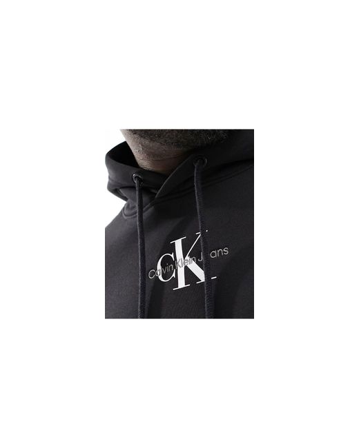 Calvin Klein Black Plus Size Monogram Hoodie for men