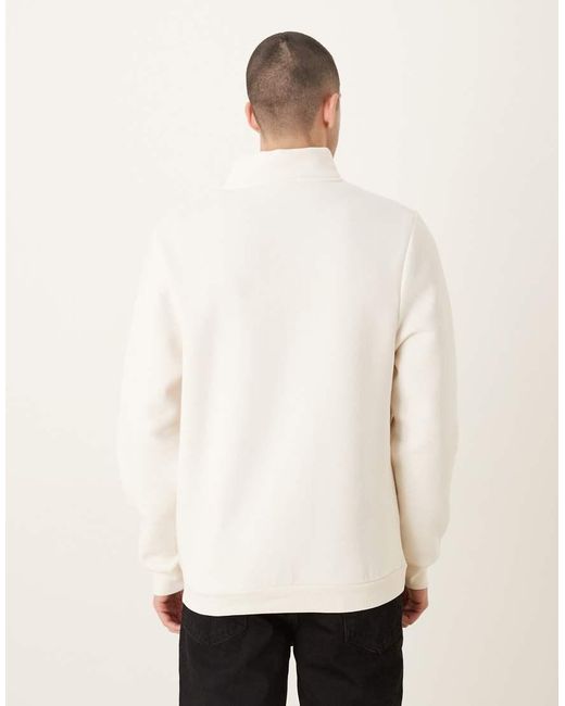 ASOS Natural Essentials Quarter Zip Sweatshirt for men