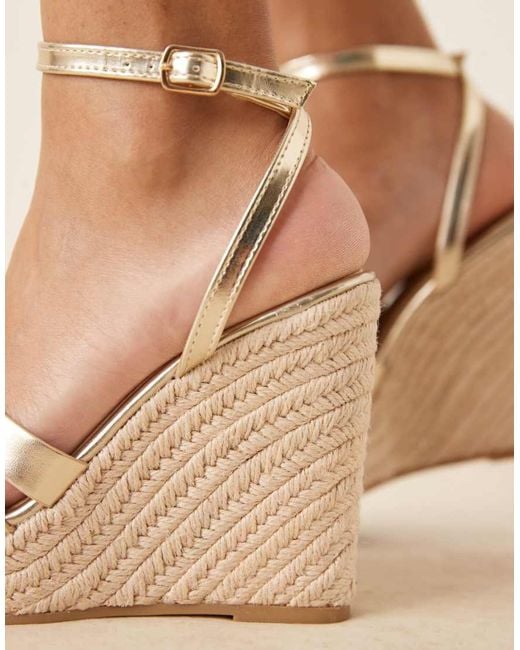 Glamorous Natural Espadrilles Wedge Heeled Sandals