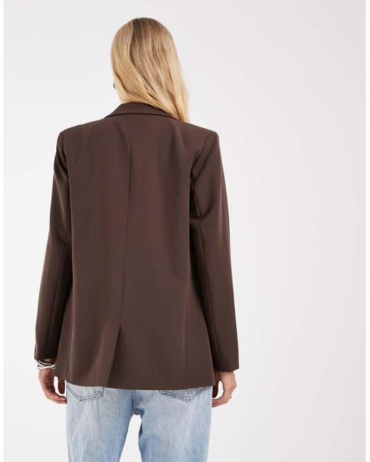 Pieces Brown Tailored Oversized Blazer