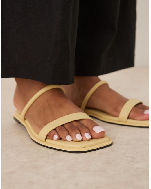 Calvin Klein Black Flat Double Strap Sandals