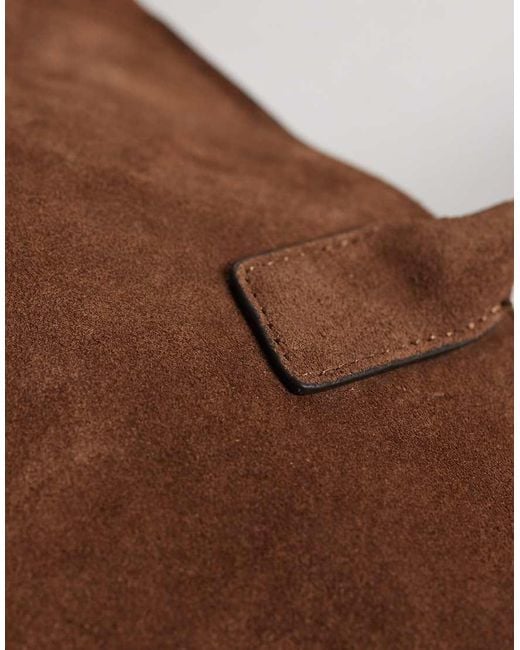 ASOS Brown Vase Shaped Suede Tote