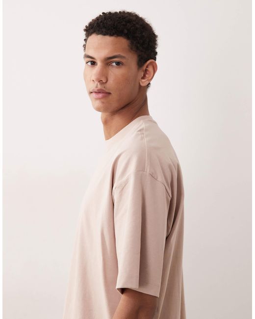 ASOS – basic-t-shirt in Natural für Herren