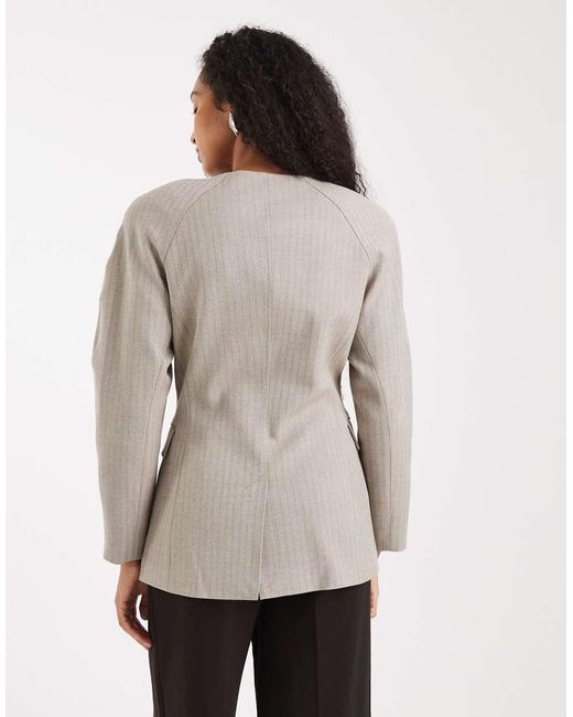ASOS White Cinch High Break Point Cocoon Blazer
