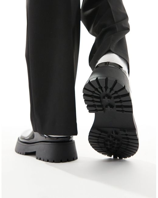 ASOS – klobige loafer aus em kunstleder in Black für Herren