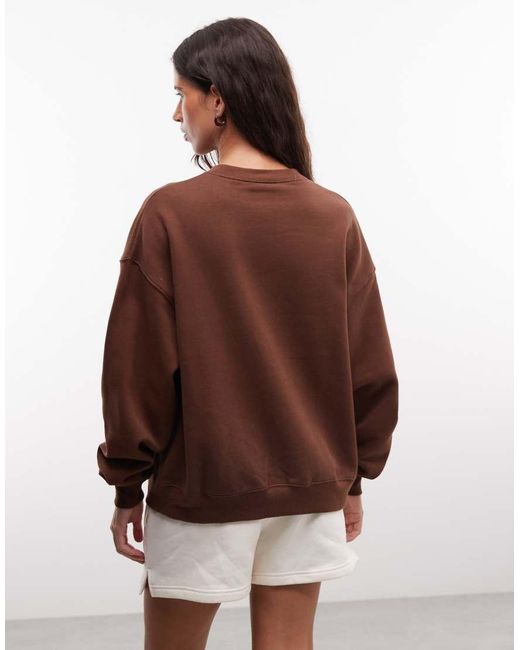 Nike Brown Studio Fleece Mid-weight Oversized Sweat