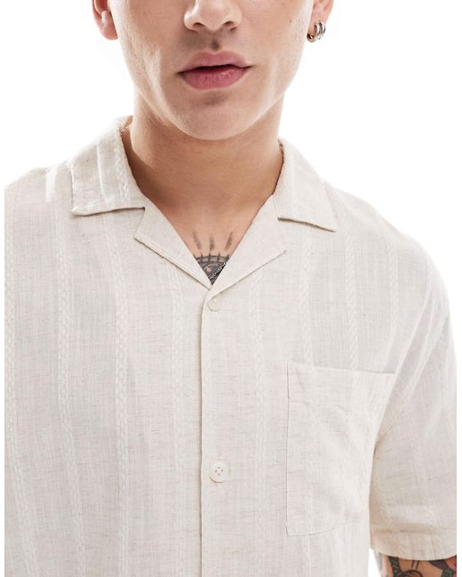 Cotton On White Cotton On Textured Weave Shirt for men