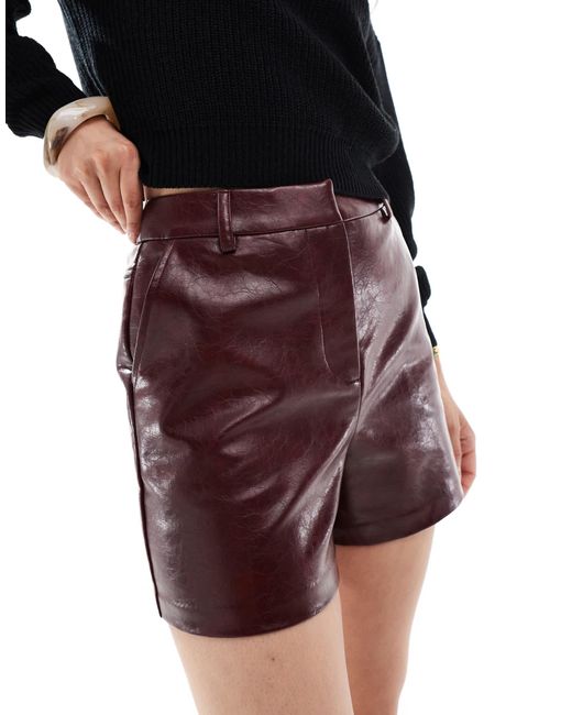 Short habillé en pu - bordeaux New Look en coloris Red