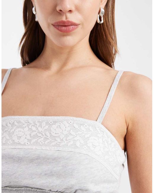 Hollister White Lace Trim Babydoll Cami