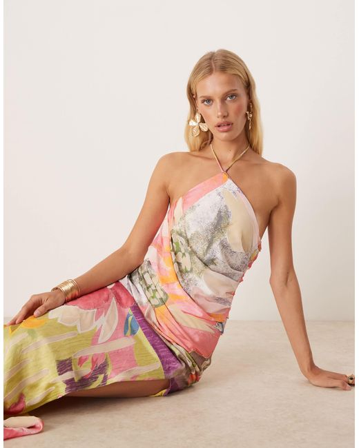 asos pink one shoulder dress ASOS Design - One Shoulder Embellished Maxi Dress - Women - Polyester/Elastane - 8 US