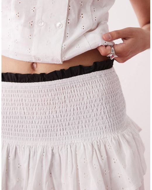 Collusion White Eyelet Skirt