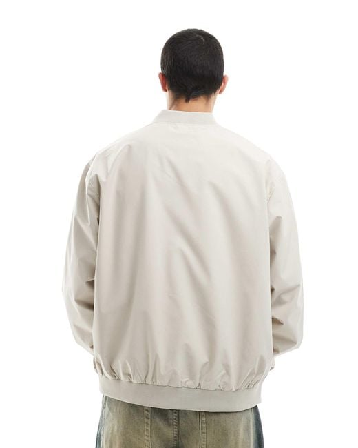 Jack & Jones White Oversized Bomber Jacket for men
