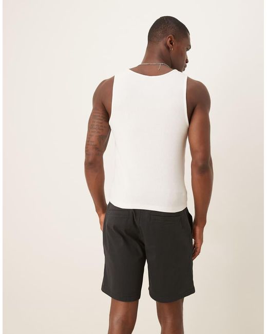 ASOS Natural Mid Length Pull On Chino Short for men