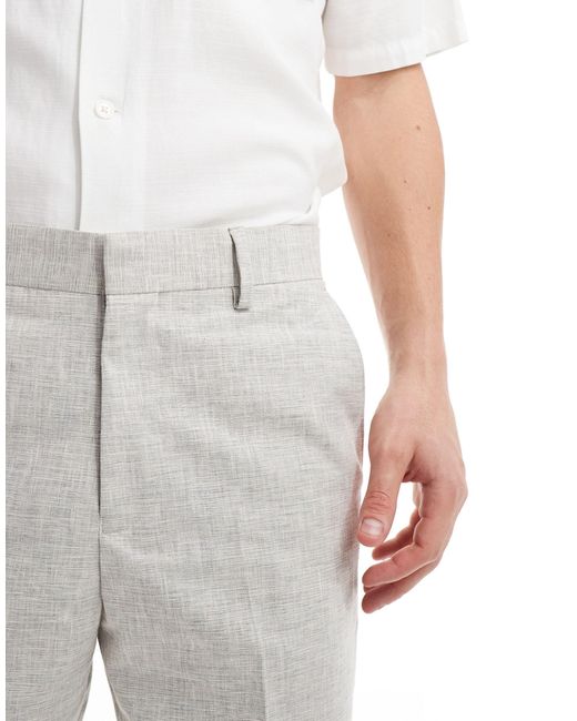 River Island – elegante, strukturierte shorts in Gray für Herren