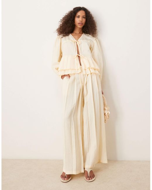 Ghospell Natural Pleated Trouser Co-Ord