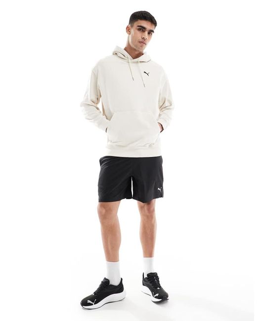 PUMA White Wardrobe Ess Relaxed Hoodie for men