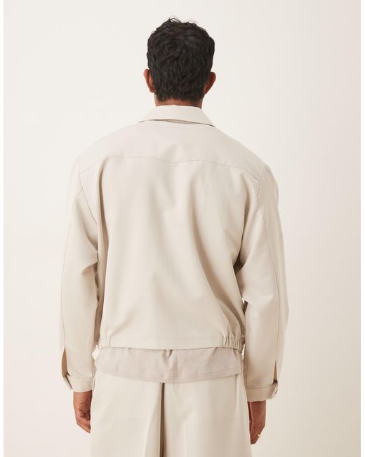 ASOS Natural Smart Oversized Blouson Jacket for men