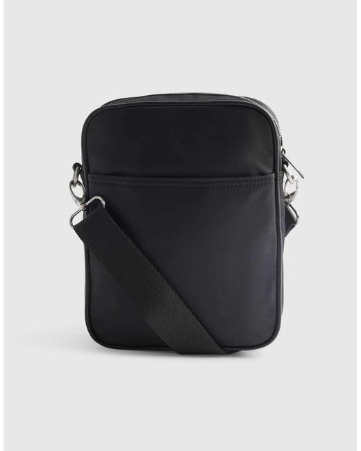 River Island Gray Nylon Badged Crossbody Bag for men