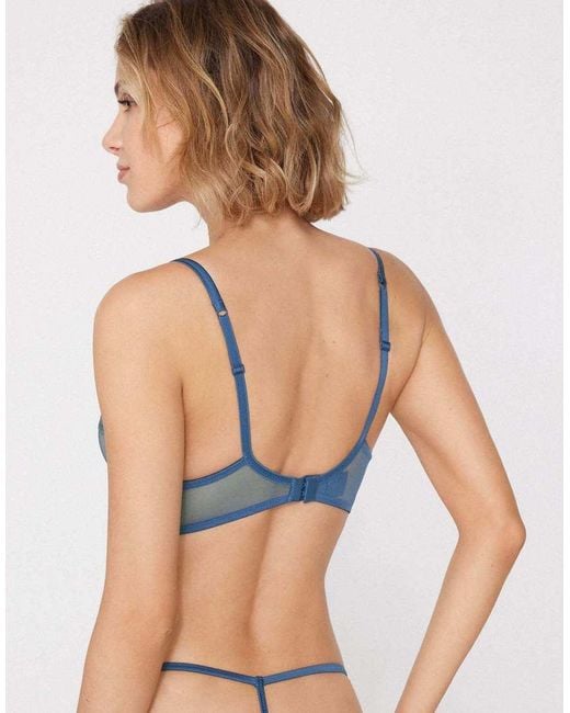 Tezenis Blue Berlin Flower Desire Padded Push-Up Bra