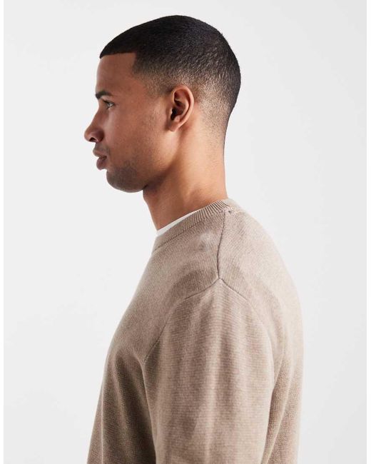 Jack & Jones Natural Premium Knitted Crew Neck Jumper for men