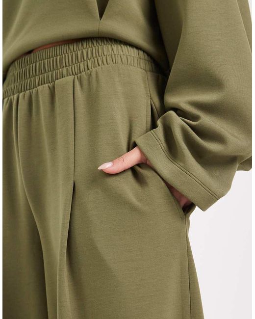 ASOS Green Cupro Barrel Leg jogger With Seam Details