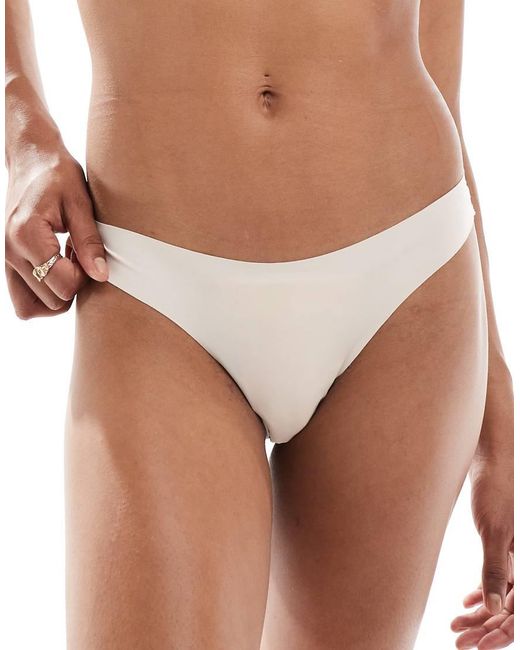 ONLY Brown Lace Trim Brazilian Brief